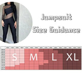 Ebbgo  2024 Full Jumpsuit Woman Black See Through Sexy Long Jumpsuits Trend Women's Overalls Slim Long Sleeve Overalls Skinny Pants