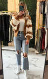 Ebbgo sambas outfits New Autumn and Winter Women's Clothing Contrast Color Knitted Women's Cardigan Sweater