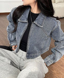 Ebbgo 90s streetwear Korean Style Wash Denim Coat Four Seasons All-Match Tannin Jacket Coat