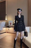 Ebbgo date night outfit Spring and Autumn New Korean Style Breasted Suit Dress Women