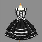 pirates vs sailors drees to impress Lolita Princess Dress Gothic Chiffon Lace Bow Cosplay Ball Gown Sling Dress