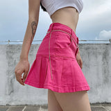 Ebbgo  Harajuku Punk Y2K Denim Mini Pleated Skirt Ladies Summer High Waist Jeans Shorts Skirts Women Ruffles Fashion Korean