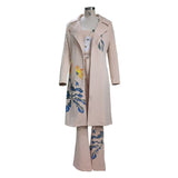 hipster dress to impress Women's Autumn and Winter Elegant Long Printed Windbreaker Pants Coat Suit Women