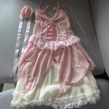 harajuku fashion dress to impress Sunset Rose Summer Gentle Ballet Style Sling Dress Lolita Sweet Birthday Dress Princess Dress Summer