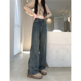 jeans High Waist Wide Leg Jeans Women's Autumn New Slimming Versatile Draping Retro Straight Mop Pants