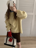 outfit inspo Yishi Korean Style Retro Winter New Hemming Knitted Women's round Neck Twist Loose Lazy Style Pullover Sweater