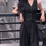 retail worker dress to impress Black Chanel Style Suit Vest Women's Summer Thin High-End Fashionable Vest Sleeveless Top