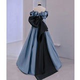 dress Blue off-Shoulder Evening Dress for Women New Banquet Host Adult Ceremony Niche Light Luxury Long Dress