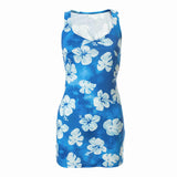 calico hair Summer Lapel Sexy Sleeveless Lala Printed Hip Lifting Female Dress