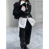 picture day outfit Chinese Style Design Metal Buckle Niche Design Short Coat Shirt Top Fashion Two-Piece Women's Clothing Autumn New