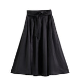 skater boy outfits Sweet Bow Lace-up Skirt Autumn New High Waist Solid Color A- line Skirt for Women 240621