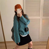 outfit inspo Yishi Korean Style Retro Winter New Hemming Knitted Women's round Neck Twist Loose Lazy Style Pullover Sweater