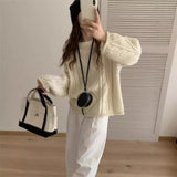 outfit inspo Yishi Korean Style Retro Winter New Hemming Knitted Women's round Neck Twist Loose Lazy Style Pullover Sweater