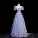 prom dresses Blue Evening Dress New High-Grade Princess Dress on the Run Student Day Adult Ceremony Promotion Host Fairy Temperament