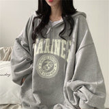 clothes Women's Cotton Zipper Hooded Sweater Loose Korean-Style Mid-Length Thin Versatile Spring and Autumn Winter Coat in Fleece-lined Thickened