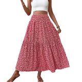 summer outfits inspo Small Floral Three-Layer Stitching Long Skirt High-Grade Women's A- line Skirt