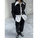 picture day outfit Chinese Style Design Metal Buckle Niche Design Short Coat Shirt Top Fashion Two-Piece Women's Clothing Autumn New