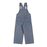 2000s fashion Funny Cartoon Denim Suspender Pants Men and Women Spring New Loose BF American Retro One-Piece Trousers