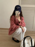 outfit inspo Yishi Korean Style Retro Winter New Hemming Knitted Women's round Neck Twist Loose Lazy Style Pullover Sweater