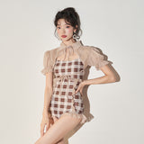 harajuku fashion dress to impress Triangle One-Piece Swimsuit Women's Small Chest Belly Covering Slimming New Conservative Fashion Hot Spring Swimsuit