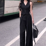 retail worker dress to impress Black Chanel Style Suit Vest Women's Summer Thin High-End Fashionable Vest Sleeveless Top