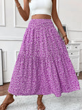 summer outfits inspo Small Floral Three-Layer Stitching Long Skirt High-Grade Women's A- line Skirt