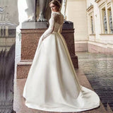 nerdy dress to impress New Elegant Lace Long Sleeve Elegant Temperament Long Wedding Dress