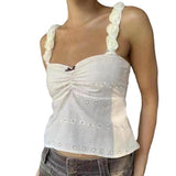 summer outfits inspo New Age-Reducing Flower Small Sling Chest-Shaped Slim-Fit Short Vest