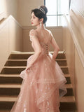 Ebbgo  -  Evening Dresses gala pink Chinese style retro gown High-End Princess Vocal Music Art Test Performance Dress H577