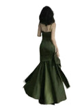 Ebbgo  -  French High-end Design Sling Backless Waist Slim-fit Bag Hip Pleated Bow Fishtail Long Dress Banquet Evening Dress