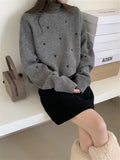 Ebbgo  Sweet Pullovers Fashion New Women Soft Knitted Casual 2024 Elegant Chic All Match Loose Daily Elegant Spring