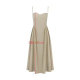 Ebbgo  - Casual Holiday Dresses Midi Elegant Party Dresses Spaghetti Strap Female Long Dress Summer Women Clothing