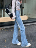 Ebbgo  High Waist Flare Jeans Y2k Women Spring Summer Streetwear Bell-bottomed Pants Woman Korean Fashion Slim Denim Trousers