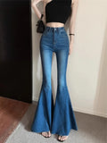 Ebbgo  -  Sweet Hot Girl Retro Washed Distressed Jeans Women's Spring/Summer High Waisted Flared Floor Long Pants Fashion Female Clothes