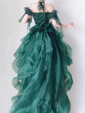 Ebbgo  -  Green Flower Wedding Dress Lolita Dress op Dress Lolita Heavy Industry Trail Puffy Princess Dress