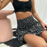 Ebbgo  We.Fine Summer New Women'S Fashion Floral Short Skirt Pleated Skirt Half Skirt Ruffled Edge Printed Skirt