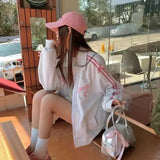 Ebbgo  2 Piece Skirt Sets Female Y2k Clothing Zipper Bow Sweet Korean Fashion Hoodie Suits Women Studentseven Party Outwear 2024