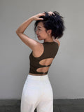 Ebbgo  -  Summer Sleeveless Sexy Backless Tank Top Female Slim Bodycon Casual Body Tops Fashion Vest Bodysuits Women Streetwear