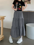 Ebbgo  Women Plaid Skirts Chic Loose Summer Fashion  Vintage Mujer Casual New Office Lady High Waist Sweet Slim Daily