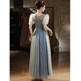 Ebbgo  -  Dresses for Returned Scholars Association  student Elegant dress graduation ball gown lace Blue L0790