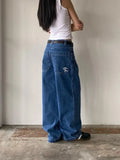 Ebbgo  American Street Retro Pocket Embroidery Jeans Y2k E-Girl All-match Loose Wide Leg Pants Summer New Denim Pants for Women