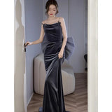 Ebbgo  -  Elegant dresses gala party Dinner Dress Evening Party Navy Blue Pink red Fishtail Banquet Ball Gown cocktail graduation H811