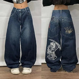 Ebbgo  -  Vintage Y2k Oversized Jeans Harajuku Streetwear Hip Hop Embroidery Denim Pants Baggy Japanese 2000s Gothic Trousers