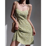 Ebbgo  -  Summer Dresses For Woman  Party Sleeveless Y2k Sling Sexy Casual Aesthetic Floral Print Midi High Waist Harajuku Female