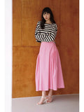 Ebbgo  Pleated Design High Waist Skirt For Women Solid Color A-line Office Lady Loose Skirts  Summer New