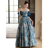 Ebbgo  -  Evening dresses Flower jacquard weave Ball dress Elegant dinner party princess Banquet