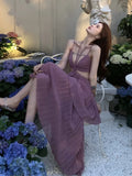 Ebbgo  Summer New Fashion Women Sexy Pleated  Boho Long Dress Vacation Beach Strap A line Ladies Robe Sundress