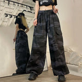 Ebbgo  -  Harajuku Fashion Camouflage Cargo Pants Women Hip Hop Streetwear Oversized Fall Trousers Vintage Y2k Girl Casual  Retro