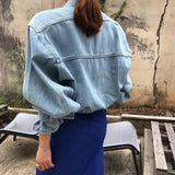 Ebbgo  Coats Jackets Women Top 2022 Sexy Puff Long Sleeve Y2k Clothes Cropped Jacket Streetwear Women's Denim Shirt