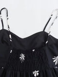 Ebbgo  -  Print Crop Top For Women Sexy Backless Slip Camis Tops Ruched Beach Vacation Tank Female Straps Holiday Summer Srteerwear